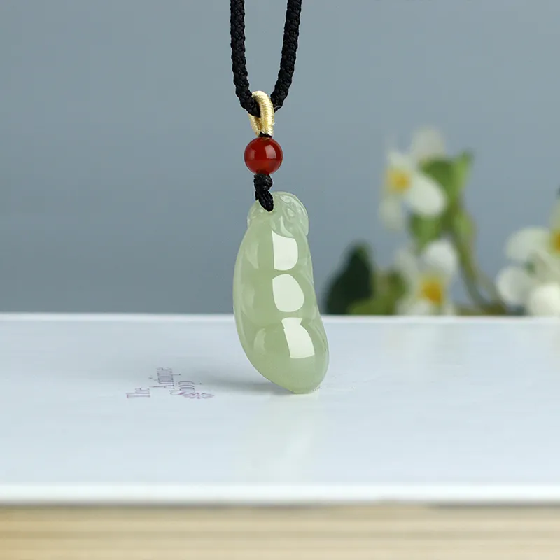 Jade Said Necklaces Pale Greenish White Jade Unisex-1