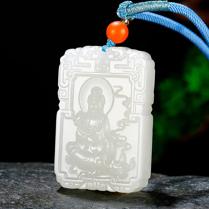 Jade Said Hetian Jade Necklaces White Jade/Pale Greenish White Jade Men's-3