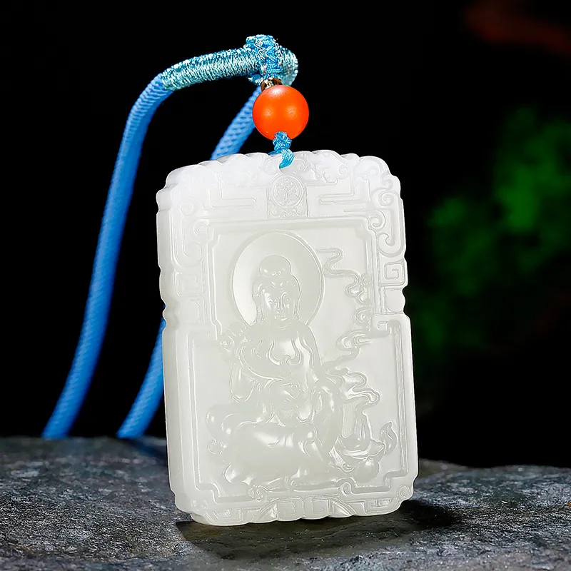 Jade Said Hetian Jade Necklaces White Jade/Pale Greenish White Jade Men's-1