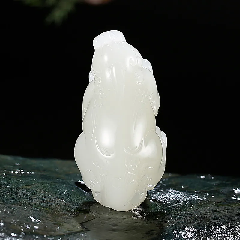 Jade Said Hetian Jade Pendants White Jade Unisex-3