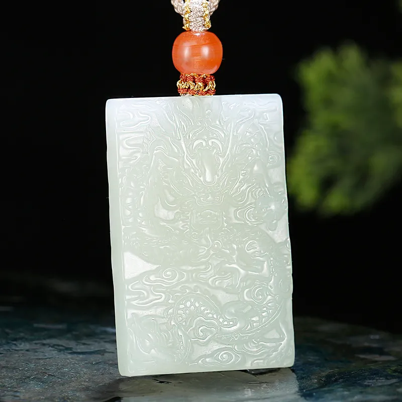Jade Said Hetian Jade Pendants Men's Pale Greenish White Jade-1