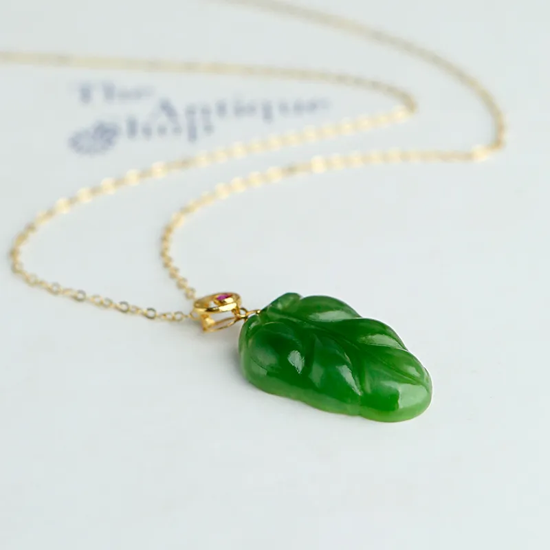 Jade Said 18K Gold Hetian Jade Pendants Women's Jasper-6