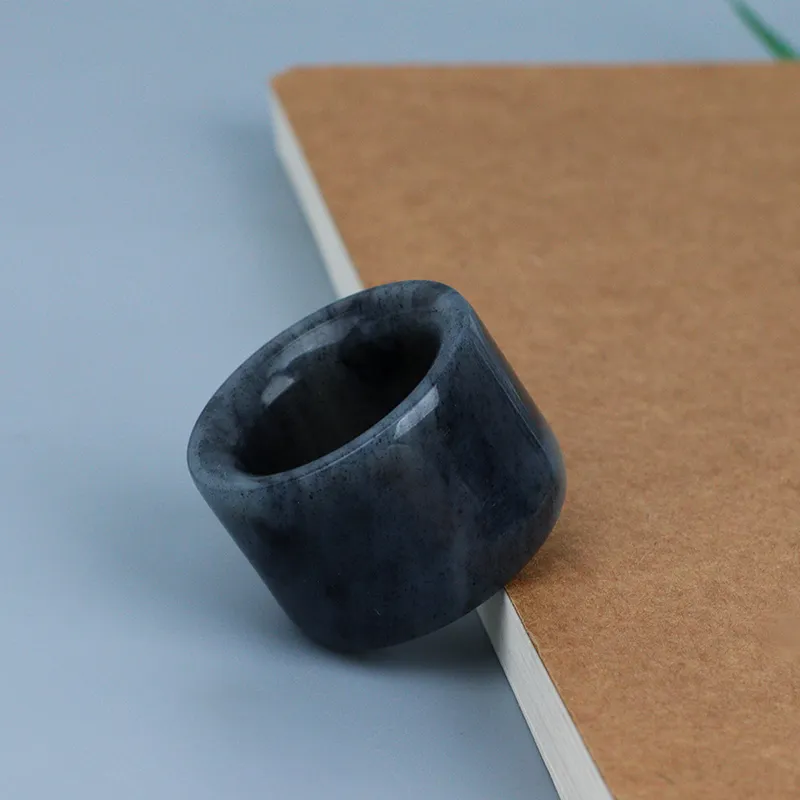 Jade Said Hetian Jade Rings Blue And White Unisex-4