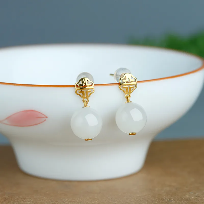 Jade Said Earrings White Jade Women's-1