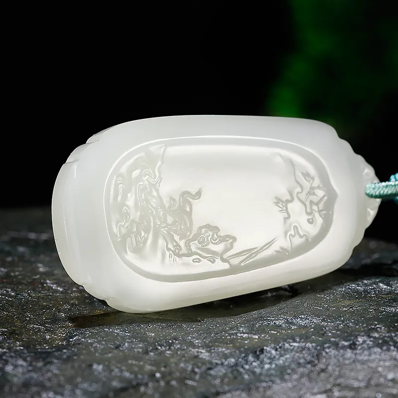 Jade Said Pendants Pale Greenish White Jade Unisex-4