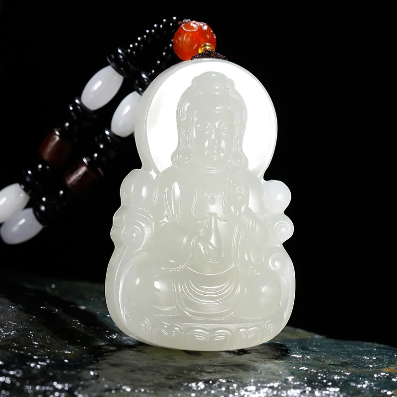 Jade Said Necklaces White Jade/Pale Greenish White Jade Men's-6