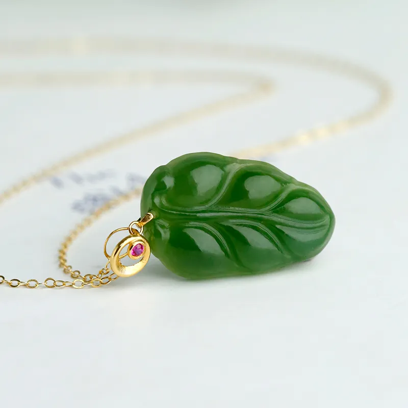 Jade Said 18K Gold Hetian Jade Pendants Women's Jasper-4