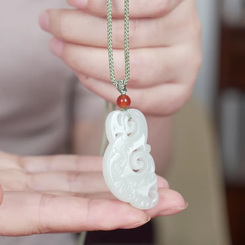 Jade Said Hetian Jade Pendants Pale Greenish White Jade Unisex-1