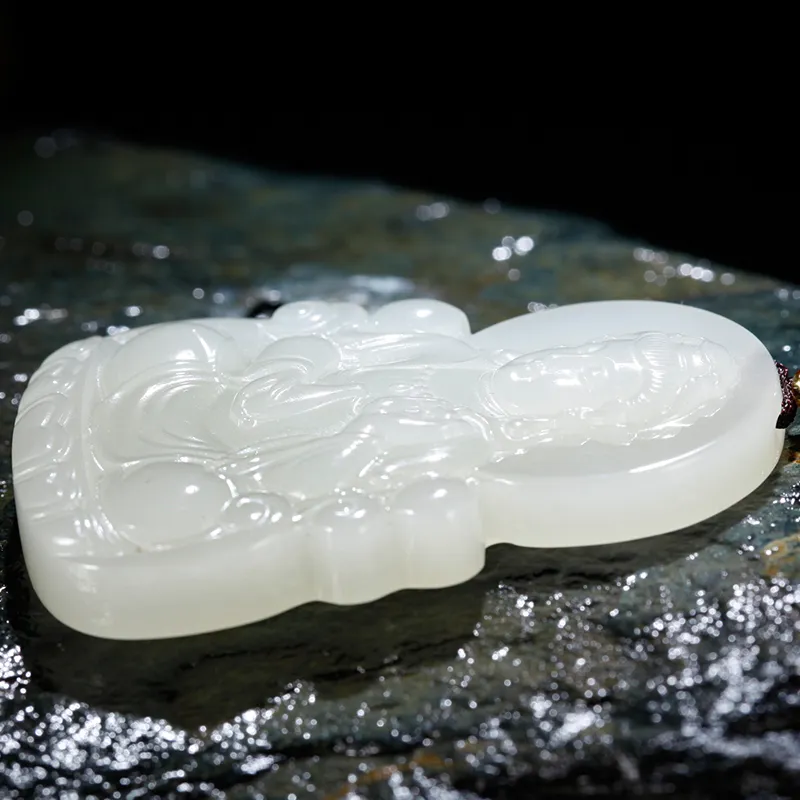 Jade Said Necklaces White Jade/Pale Greenish White Jade Men's-4
