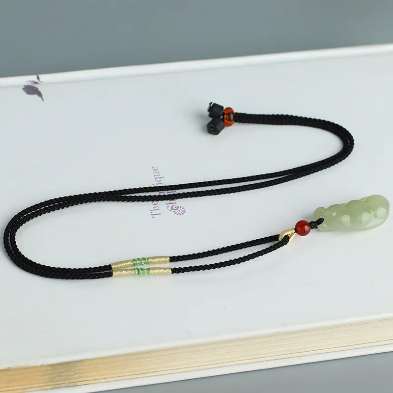 Jade Said Necklaces Pale Greenish White Jade Unisex-5