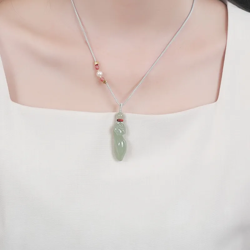 Jade Said Hetian Jade Pendants Women's Pale Greenish White Jade-6