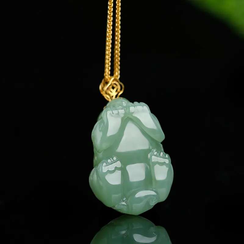 Jade Said 18K Gold Hetian Jade Pendants Women's Jasper-2
