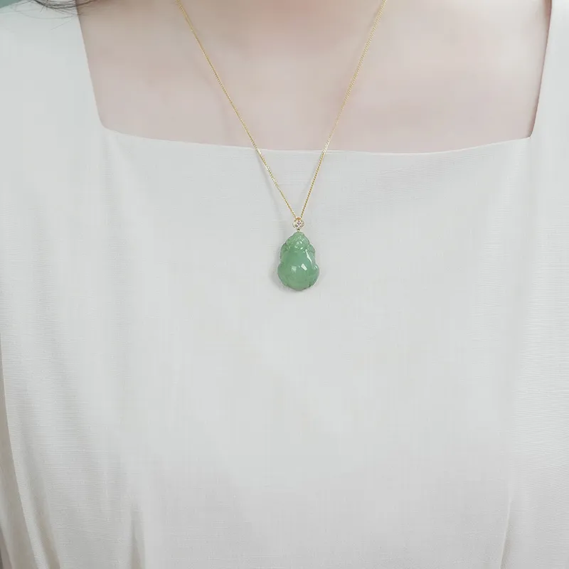 Jade Said 18K Gold Hetian Jade Pendants Women's Jasper-6
