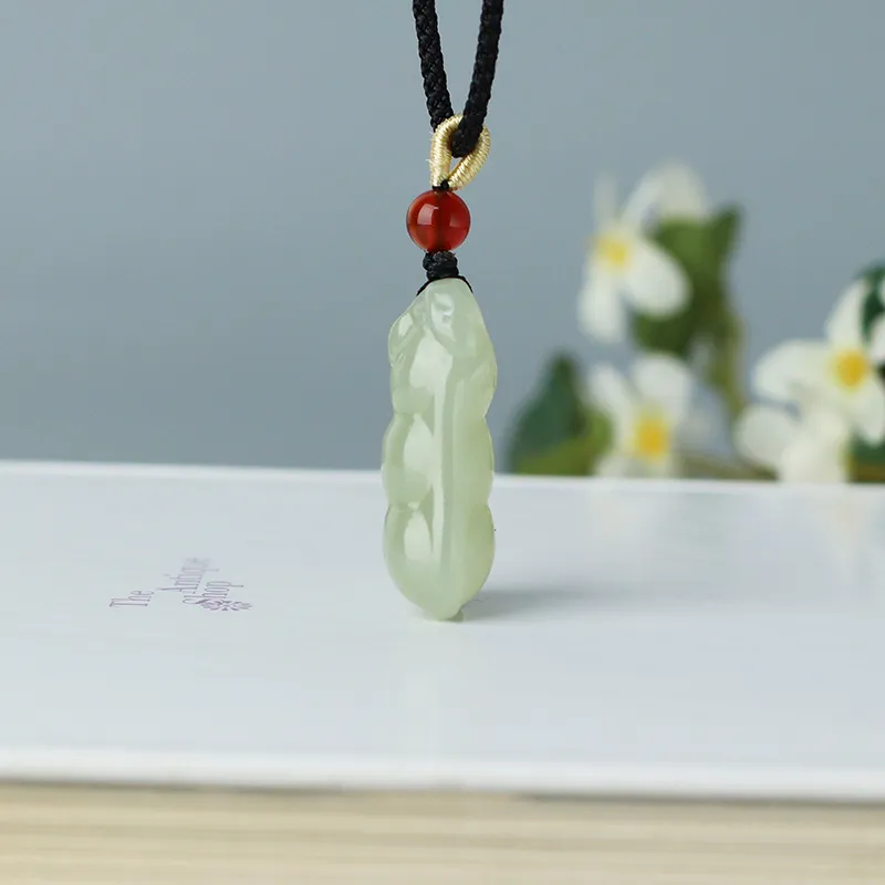 Jade Said Necklaces Pale Greenish White Jade Unisex-2