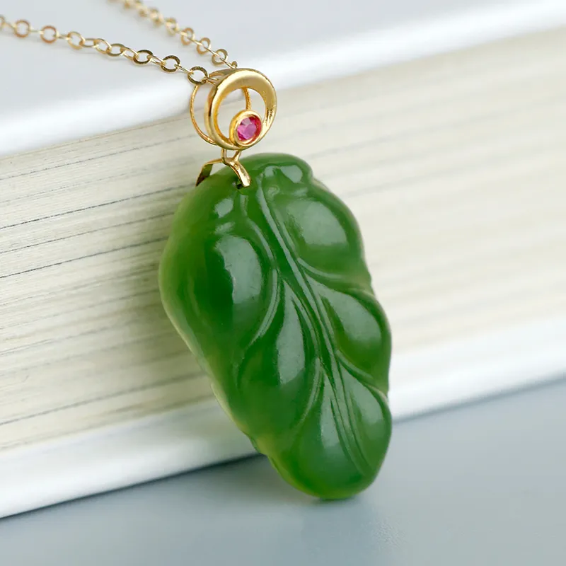 Jade Said 18K Gold Hetian Jade Pendants Women's Jasper-5