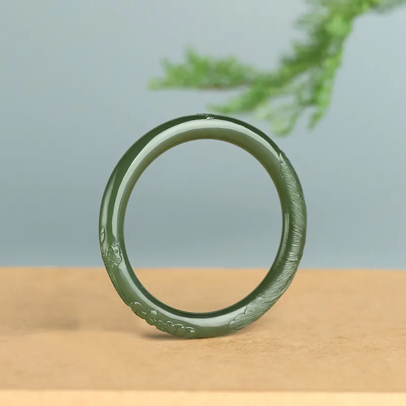 Jade Said Hetian Jade Bangles Green Jade Women's-2