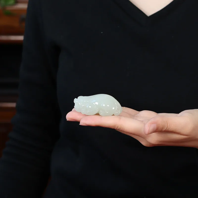 Jade Said Hetian Jade Pendants White Jade Unisex-4