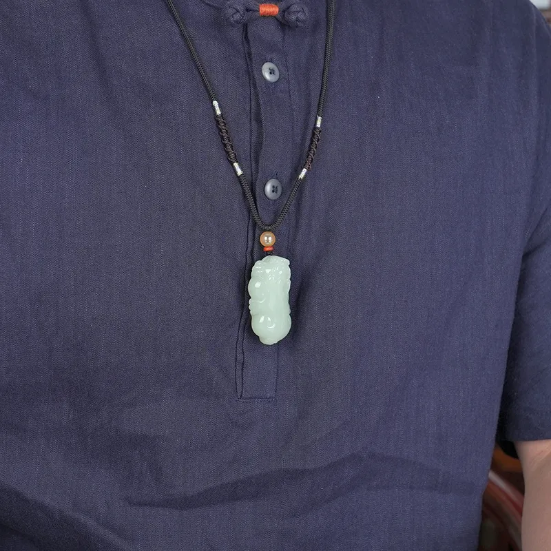 Jade Said Hetian Jade Hetian Jade Pendants Unisex Pale Greenish White Jade-1