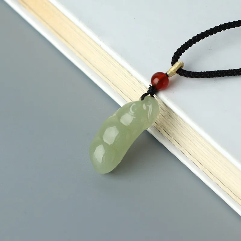 Jade Said Necklaces Pale Greenish White Jade Unisex-3