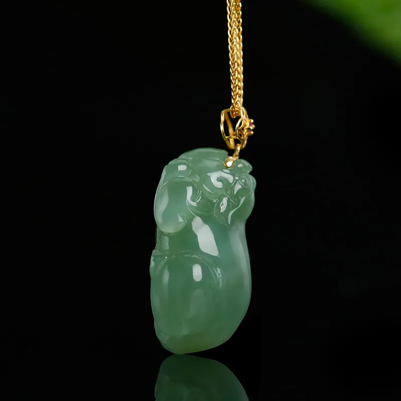 Jade Said 18K Gold Hetian Jade Pendants Women's Jasper-3