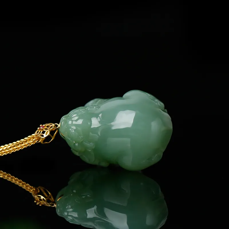 Jade Said 18K Gold Hetian Jade Pendants Women's Jasper-4
