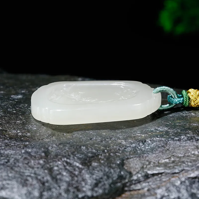 Jade Said Pendants Pale Greenish White Jade Unisex-5