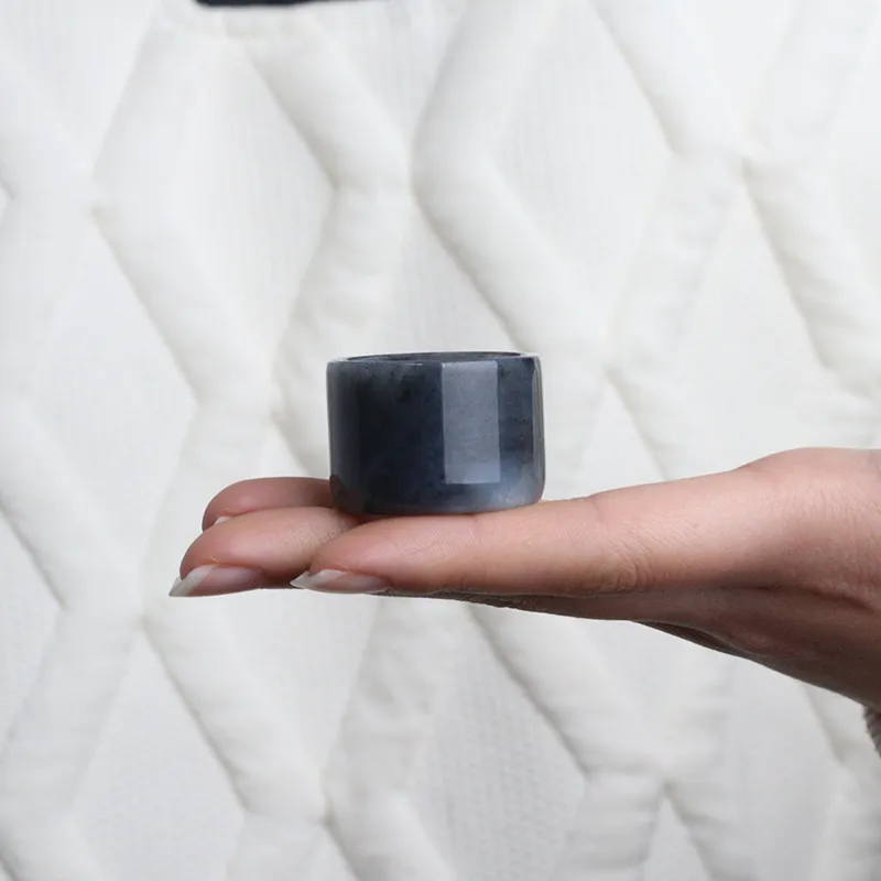 Jade Said Hetian Jade Rings Blue And White Unisex-6