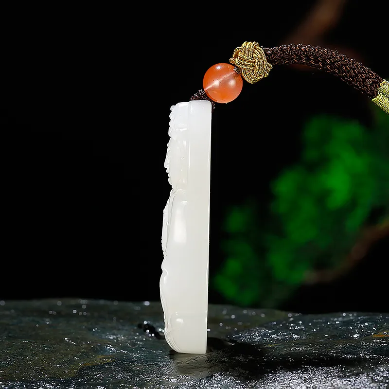 Jade Said Pendants Pale Greenish White Jade Men's-3