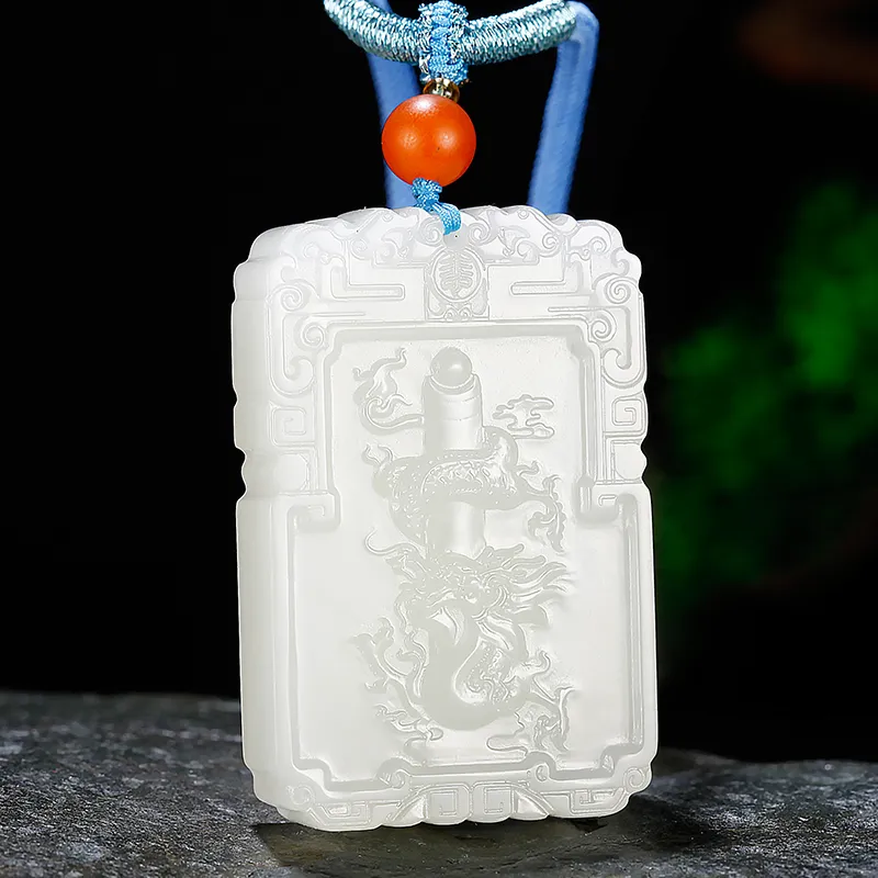 Jade Said Hetian Jade Necklaces White Jade/Pale Greenish White Jade Men's-4