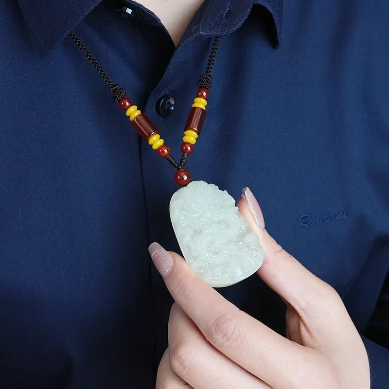 Jade Said Necklaces White Jade Unisex-5