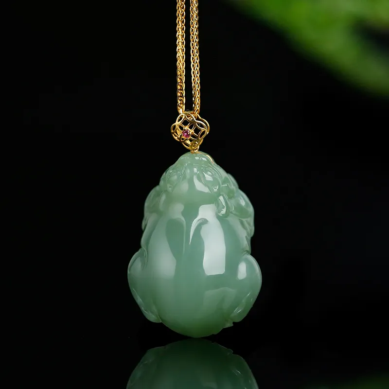 Jade Said 18K Gold Hetian Jade Pendants Women's Jasper-1