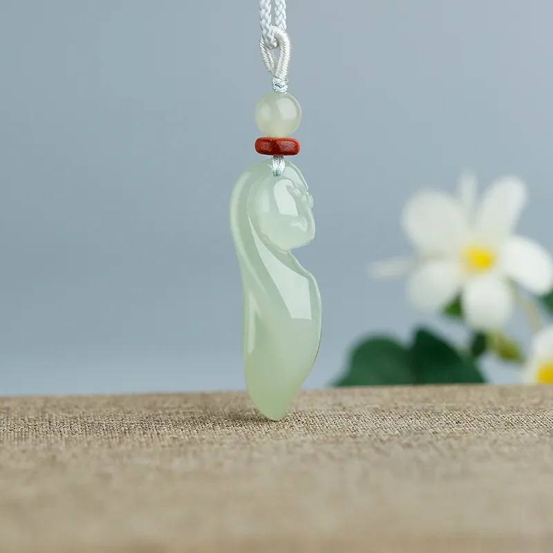 Jade Said Hetian Jade Pendants Women's Pale Greenish White Jade-1