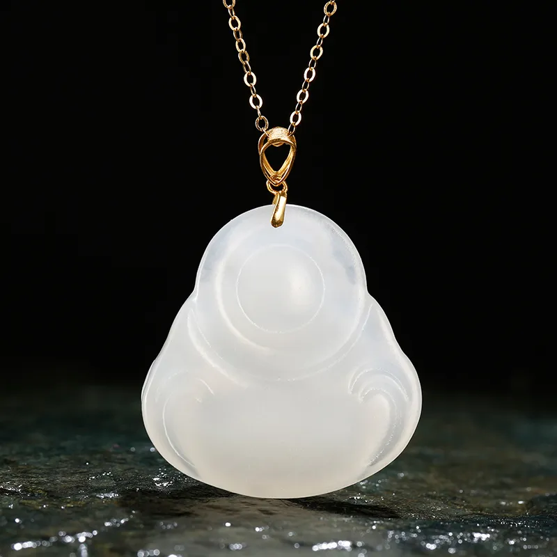 Jade Said Hetian Jade Pendants Women's Pale Greenish-White Jade-2