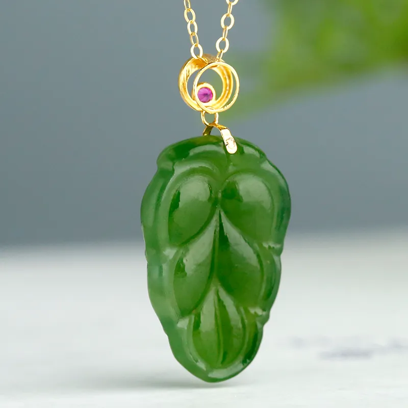 Jade Said 18K Gold Hetian Jade Pendants Women's Jasper-2