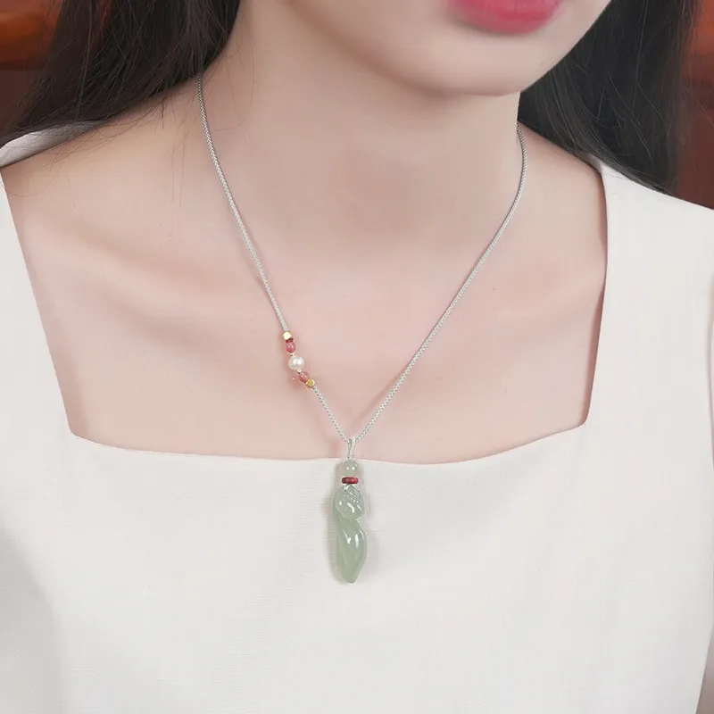 Jade Said Hetian Jade Pendants Women's Pale Greenish White Jade-5