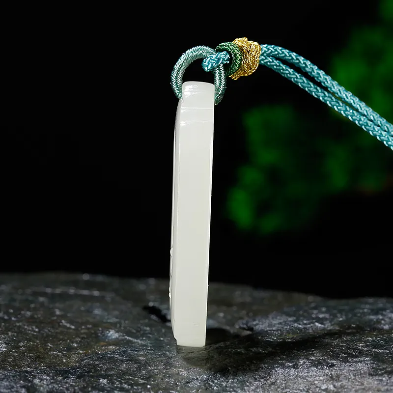 Jade Said Pendants Pale Greenish White Jade Unisex-3