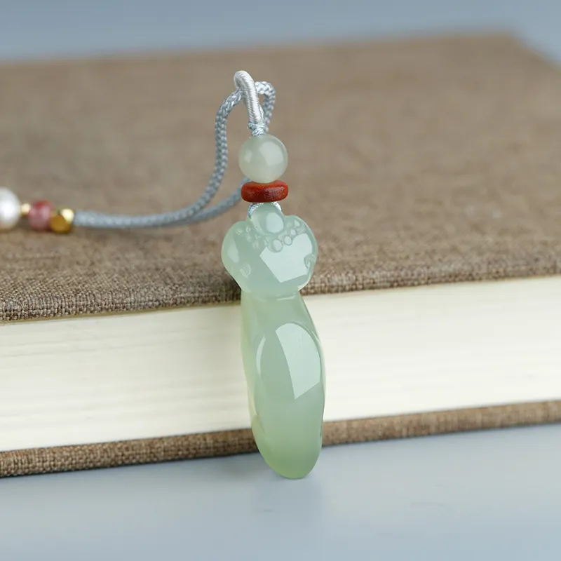 Jade Said Hetian Jade Pendants Women's Pale Greenish White Jade-3