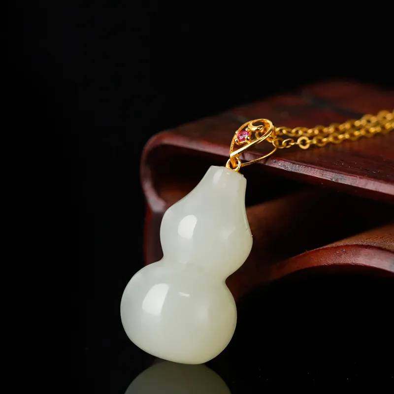 Jade Said Karat Gold Hetian Jade Pendants Women's White Jade-2