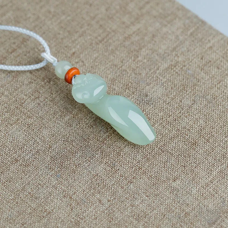 Jade Said Hetian Jade Pendants Women's Pale Greenish White Jade-2