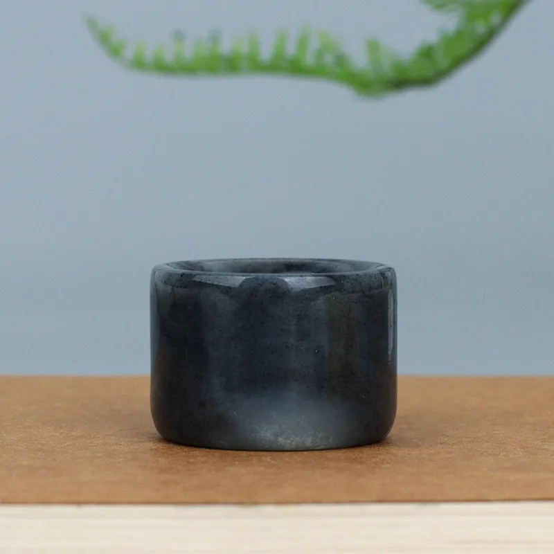 Jade Said Hetian Jade Rings Blue And White Unisex-3