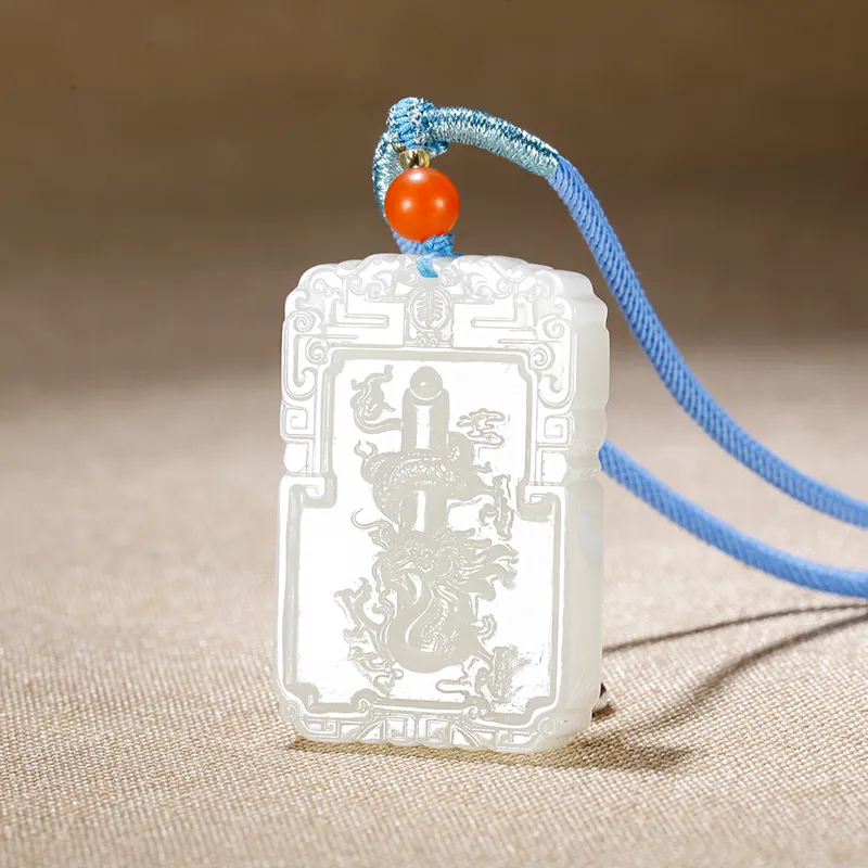 Jade Said Hetian Jade Necklaces White Jade/Pale Greenish White Jade Men's-5