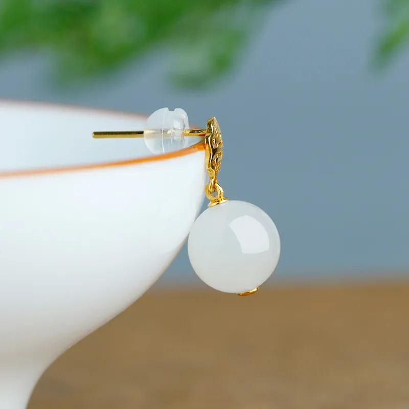 Jade Said Earrings White Jade Women's-3