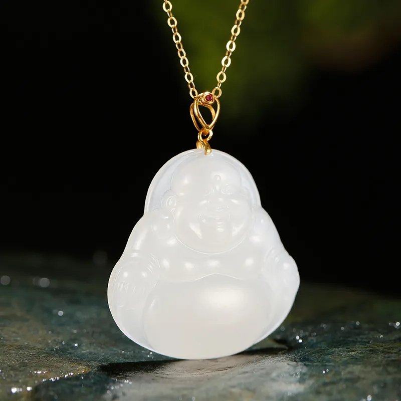 Jade Said Hetian Jade Pendants Women's Pale Greenish-White Jade-1