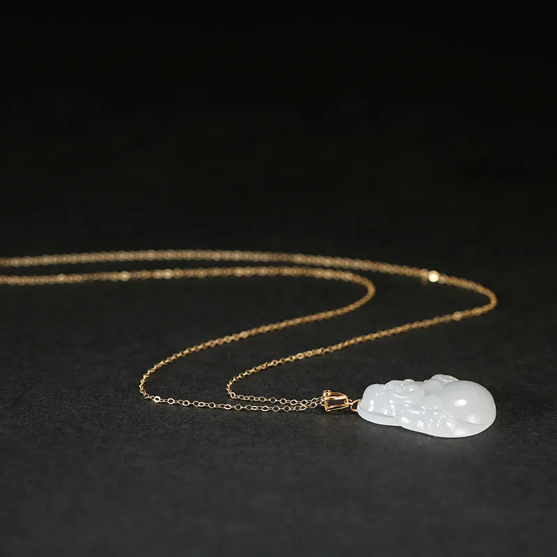 Jade Said Hetian Jade Pendants Women's Pale Greenish-White Jade-5