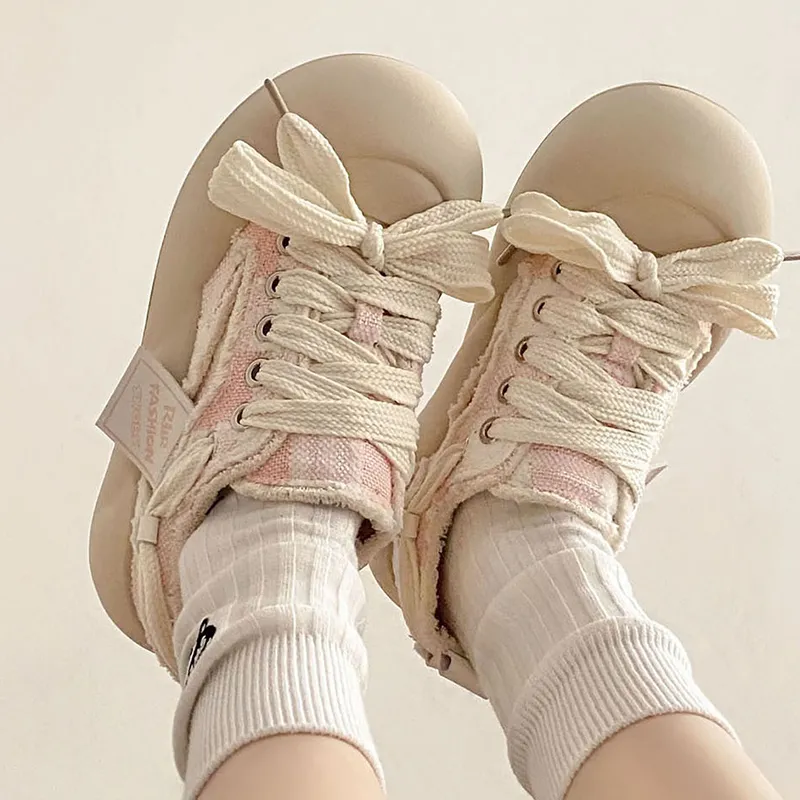 KARLIE KELLER Lightweight And Breathable Low-Top Canvas Shoes Women's Beige-17