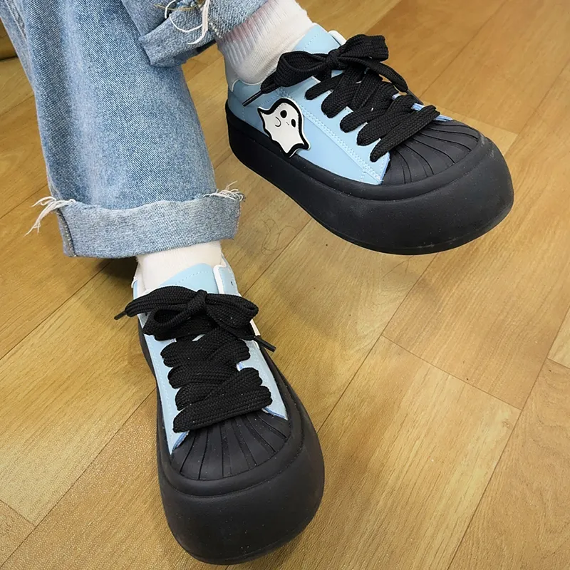 KARLIE KELLER Wear-resistant Lightweight Breathable And Non-slip. Low-Top Skateboard Shoes Women's Blue-8