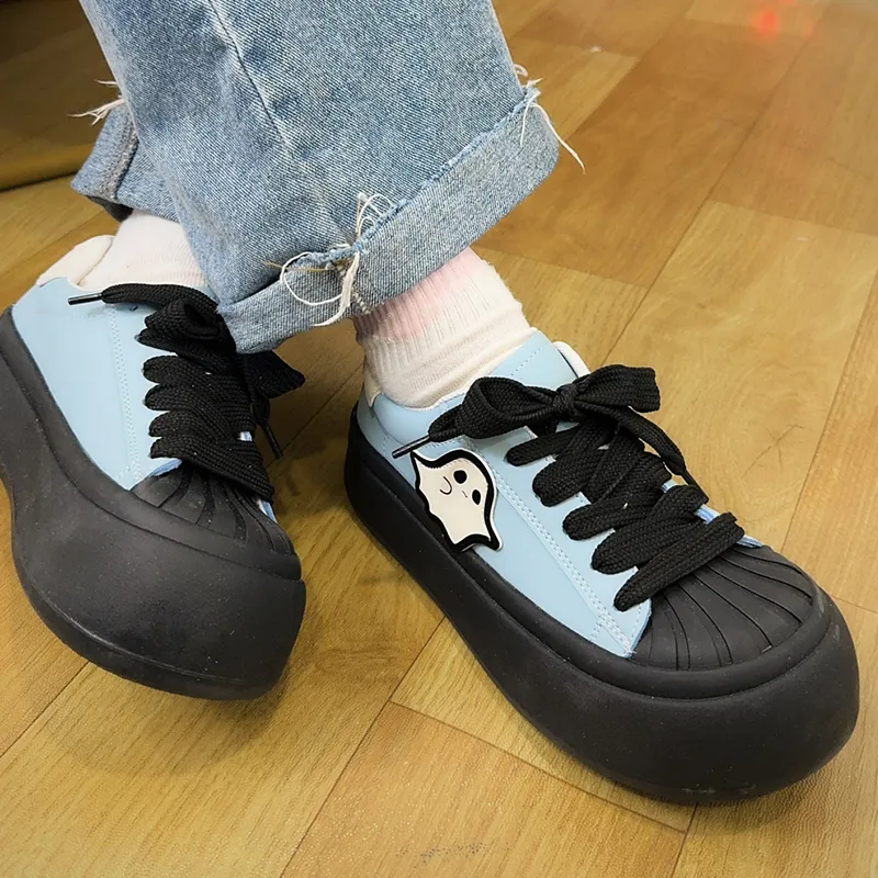 KARLIE KELLER Wear-resistant Lightweight Breathable And Non-slip. Low-Top Skateboard Shoes Women's Blue-6