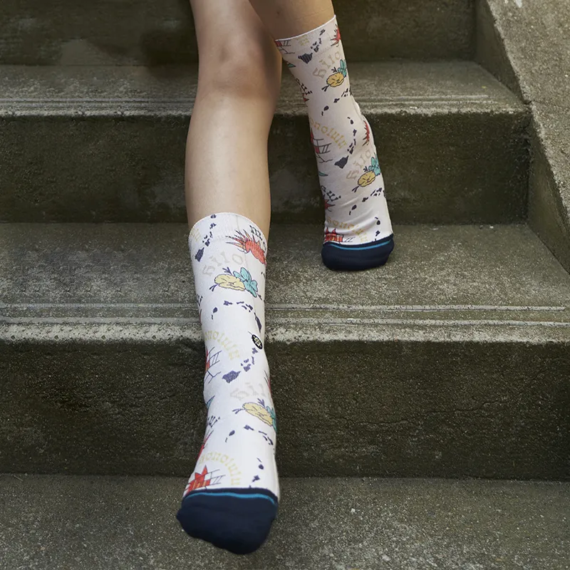 Stance Mid Calf Socks Unisex 1 Pack Vintage White-4