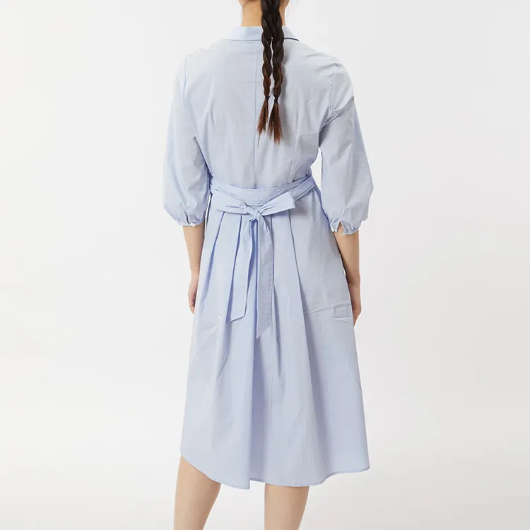 Katie Ermilio Short Sleeved Dress Women's Blue-3