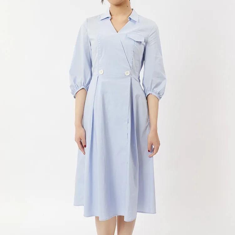 Katie Ermilio Short Sleeved Dress Women's Blue-2